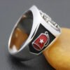 Antique Shriners Masons Masonic Gems Stone 925 Sterling Silver Ring