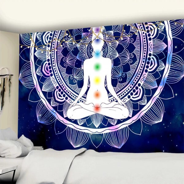 Vibrant Mandala Buddha 7 Chakra Tapestry – Elevate Your Space with Boho Bliss and Spiritual Serenity