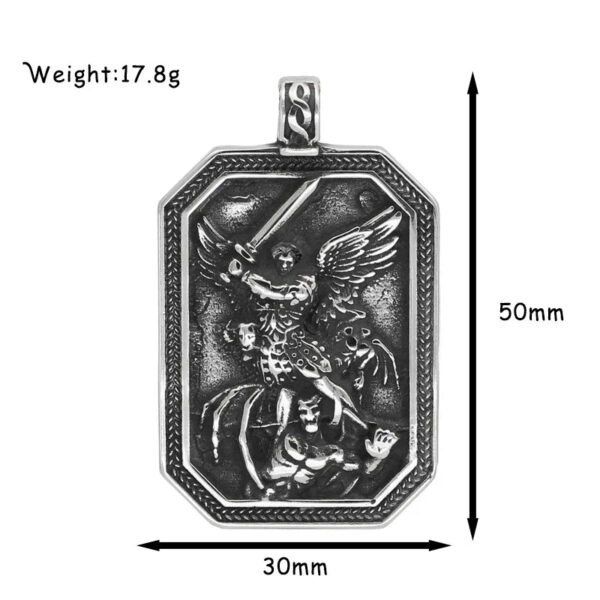 Stainless Steel Ancient Greek God of War Necklace Gift Vintage Angel Wings Shield Pendant