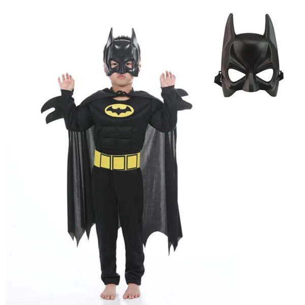 Children Boys Bat Man Costume Batboy Fancy Dress Tutu Super Kids Hero Cosplay Halloween Costume Outfits Comic Masquerade Evening