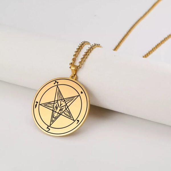 Men's Vintage Pentagram Baphomet GOAT Sigil Pendant Necklace Wiccan Jewelry Gift