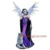 Fairy Collection~Dark Gothic Angel With Wolf Figurine Statue 10.5" High Winged Fairy Warrior New