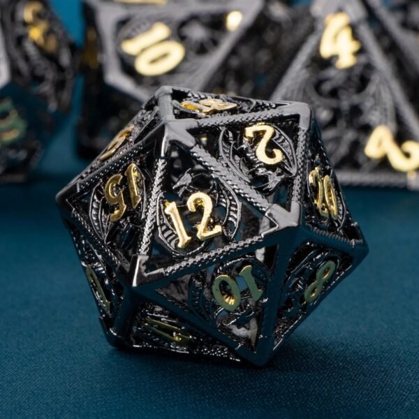 DND Metal Dice Set Dungeon and Dragon Gifts Hollow D&D Dice Set RPG Large Polyhedral Dice Role Playing Dice D20 D12 D8 D6