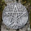 Pewter Tree Pentacle Paten Altar Tile Disk Dryad Design Wiccan Ritual Supplies