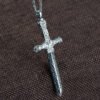 Real S925 Sterling Silver Pendants for Men Women New Fashion Eternal Vine Pattern Cross Sword Pure Argentum Amulet Jewelry Gifts