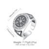 925 Sterling Silver Viking Compass Ring Opening Adjustable Amulet Ring