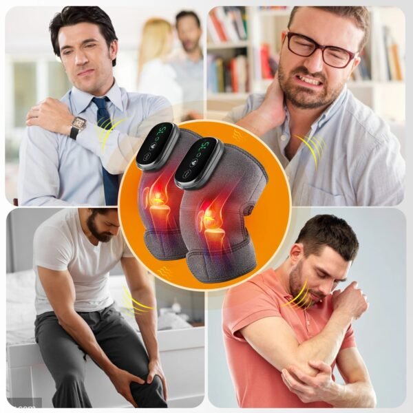 Thermal Knee Massager 3 in 1 Shoulder Knee Elbow Heating Massage Support Brace Rechargeable Vibration Pad Arthritis