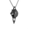 Retro Nordic Style Crow Skull Pendant Animal Bird Necklace for Men Personalized Jewelry Lucky Amulet Gift