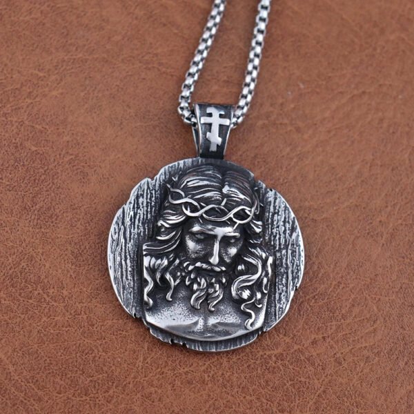Stainless Steel Men's Shepherd Jesus Pendant Christian Jesus Necklace Amulets