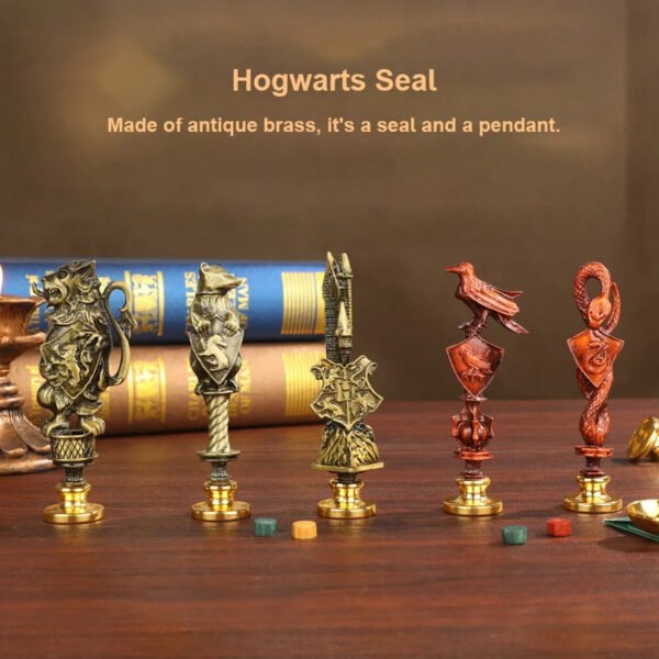 Magic Schools Wax Seal Stamp Set European British Feather Fountain Pen Wax Pellets Children's Day Gift Stamps for Scrapbooking