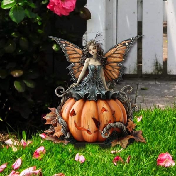 Halloween Wings Witch Pumpkin Decorations, Halloween Indoor Outdoor Decor, Halloween Decoration Ornament for Home outside Yard Lawn Garden Party