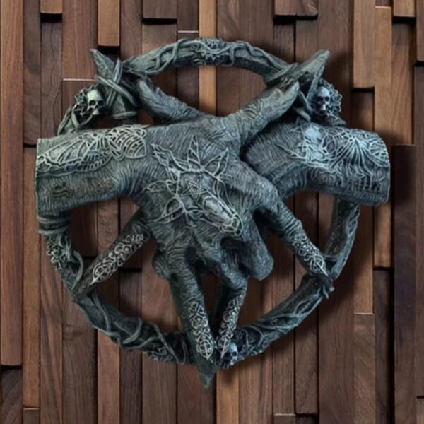 Baphomet Pentagram Claw Statue Ornament Baphomet Hand Free Standing Plaque Devil Hand Sculpture Decorations