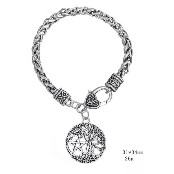 Tree of Life Yggdrasil Pentacle Pentagram Pendant Wicca Pagan Charm Bracelet