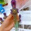 Handmade Crystal Magic Wand Healing Spiritual Witchcraft Magic Stick Incense Expanding Ore Crystal and Stone natural stone