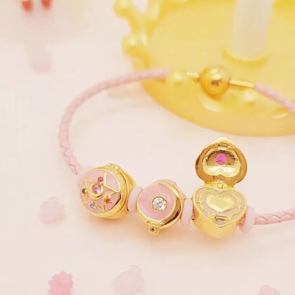925 Sterling Silver Anime Sailor Moon Gold Color Charms Beads For Bracelet Bangle Charms DIY Jewelry Making Sailor Fans Gift