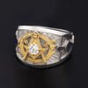 Ancient Templar G Freemason Masonic Solid 925 Sterling Silver Ring