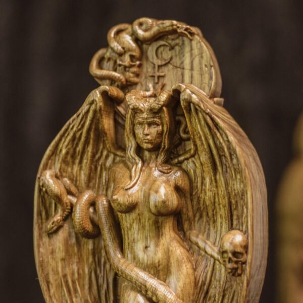 Wooden Lilith Statue - A Sacred Channel to Inner Strength