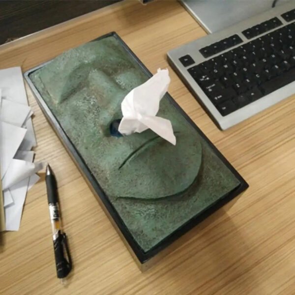 Tissue Box Waterproof Vintage Shakespeare Moai Pattern Tissue Box Easter Island Tissue Case Home easter decoration 2023