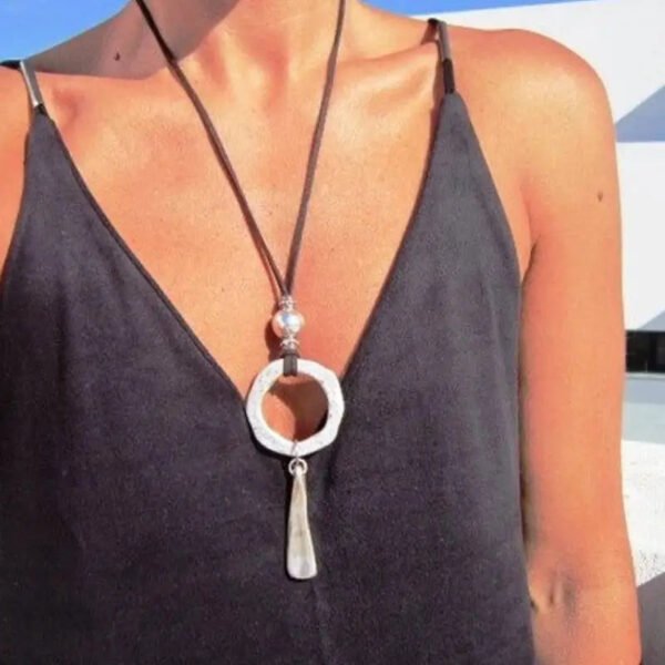 long pendant necklace Bohemian necklace, feather necklace, leaf pendant, bohemian jewelry, leather necklaces