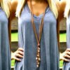 LONG SUEDE AND PEARL NECKLACE