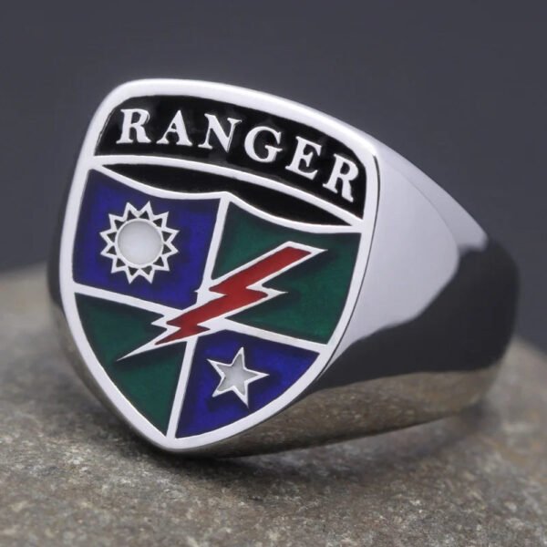 US Army Rangers Regiment 75th Military Jewelry Solid Sterling Silver Ring
