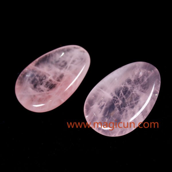 Magicun Stone~1PC  Natural Rose Quartz Thumb massage stone Gemstone Crafts  Wood Magic Stone Ornament Gifts