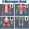 Massage Gun Percussion Massager Deep Tissue Muscle Vibrating Relaxing + 4 Heads