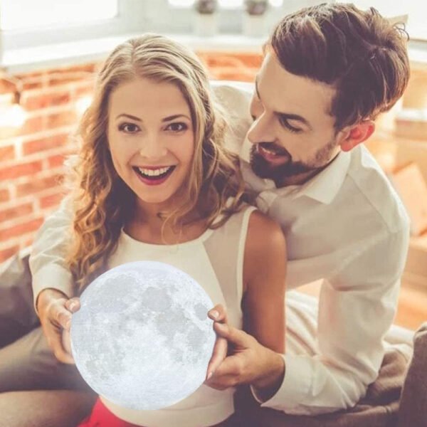 Moon Lamp Moon Night Light 3D Printing Lunar Lamp Large 7.1In 3 Colors for Kids Gift for Women USB Rechargeable Touch Contral Brightness Yellow Warm and Cool White