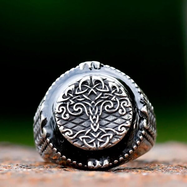 intage Viking Tree Of Life Ring For Men Nordic Mythology Stainless Steel Yggdrasils Ring Fashion