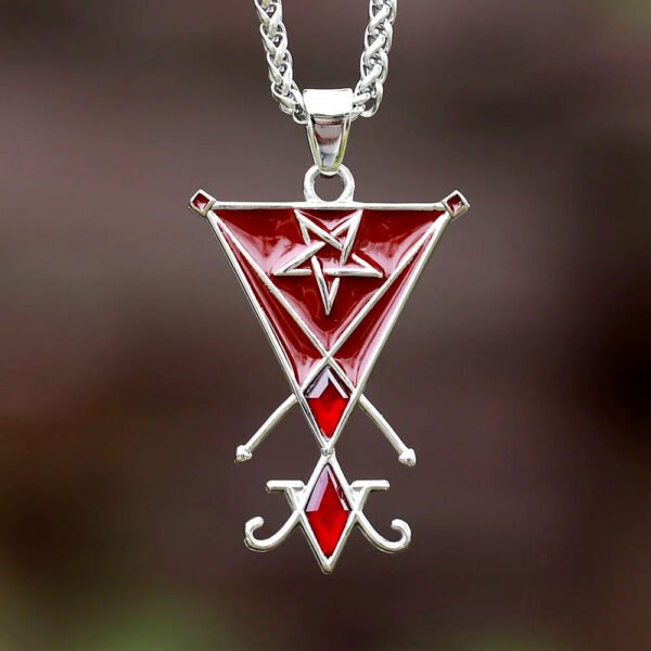 Religious Necklace With Red Zircon For Men Vintage