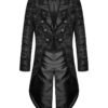Devil Fashion Mens Gothic Steampunk Tailcoat Jacket Black Brocade Damask Wedding