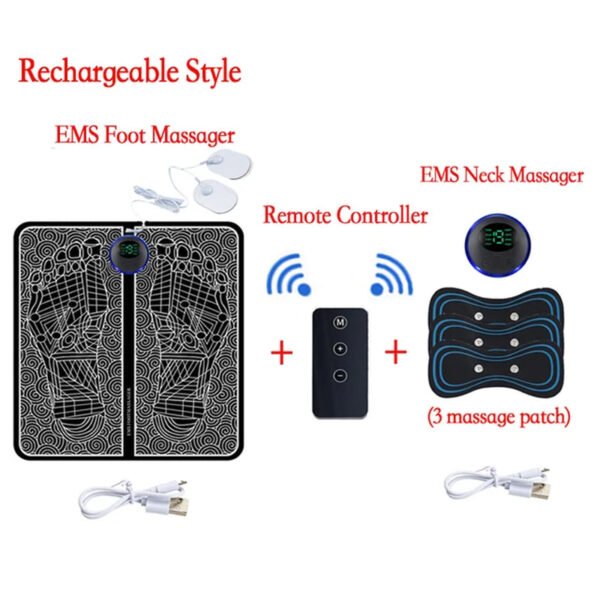 Smart Electric Foot Massager Pad Foldable EMS Muscle Stimulation Massage Mat Improve Blood Circulation Relief Pain Relax Feet