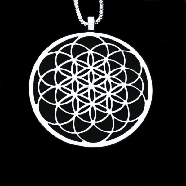 Seed Of Life Necklace Geometric Pendant Sacred Geometry Flower of life necklaces & pendants With 60 cm box chain for women