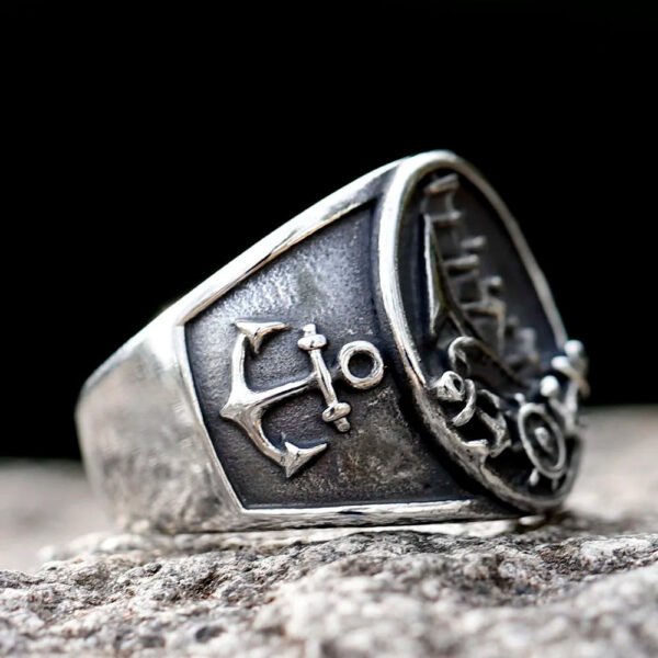 NEW Men's 316L stainless steel Viking biker ship's anchor Ring For Men fashion Chic Fancy Halloween Jewelry free shipping