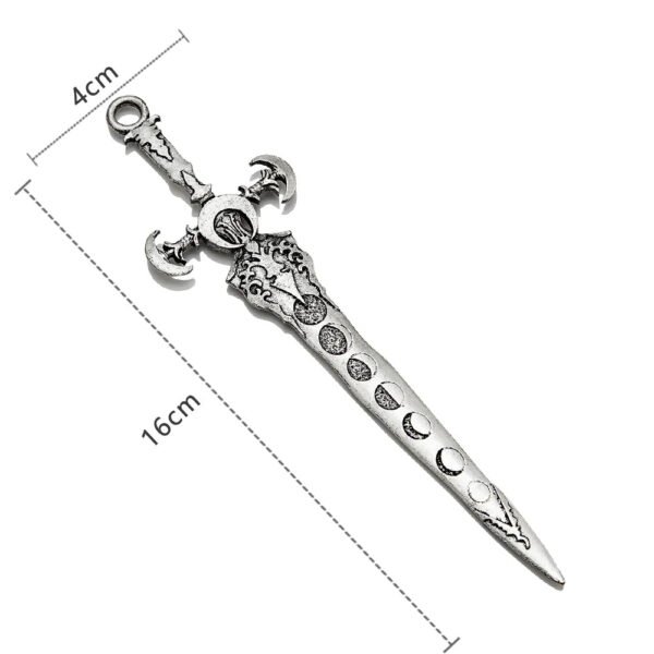 Vintage Vikings Lunar Phase Sword Hair Stick for Women Norse Cross Moon Hairpins Gothic Wicca Witch Headwear Punk Female Jewelry