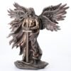 Unicorn Studio WU75976A4 Guardian Angel Statue in 6 Winged with Sword and Serpent, 11-inch Cold Cast Bronze