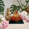 Crystal Orgone Pyramid – Orgonite Energy Generator with Copper-Wrapped Quartz and Shungite Crystals for Positive Energy