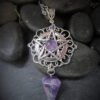 White Purple or Green Witch Necklace, Pagan Necklace, Witch Necklace, Wicca Necklace, Pentacle Jewelry, Pagan, Wicca, Pentagram