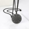 Dawapara Religious Solomon Necklace Magic Square Talisman Pendants Protection Wealth Amulet Stainless Steel Jewelry