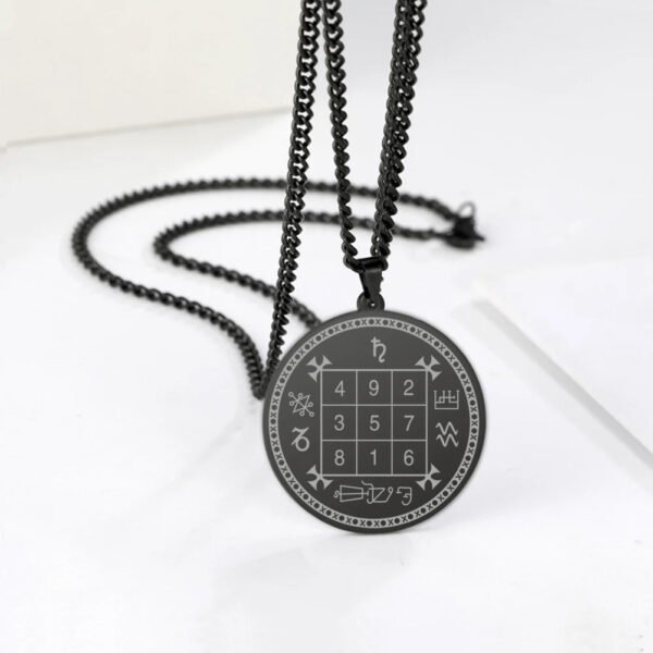 Dawapara Religious Solomon Necklace Magic Square Talisman Pendants Protection Wealth Amulet Stainless Steel Jewelry
