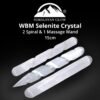 Himalayan Glow 1063 WBM Selenite Healing Crystals, 2 Wands with Single Massage Stick – 3 Count