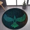 Viking Valknut Yggdrasil Tree of Life Round Area Rug: Stylish Décor