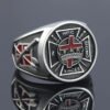 Ancient Knights Templar Crusades Cross Medieval Armor Masonic Sterling Silver Ring