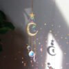 Crystal Wind Chime Star Moon Sun Light Catcher Prism Rainbow Maker Suncatcher Windbell Hanging Pendant Ornament Home Decoration