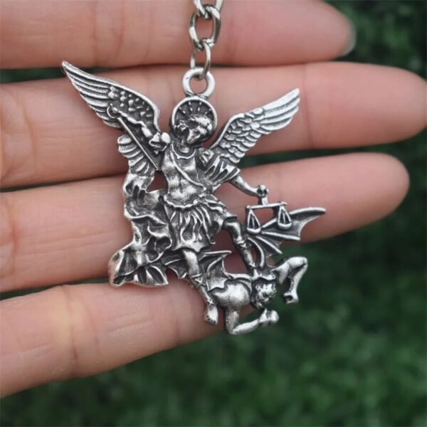 Archangel St.Michael Protect Me Keychain Holy Shield Charm Russian Orthodox Pendant
