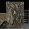 3D Three-dimensional Dragon A5 Notebook European Retro Thickened Pu Embossed Notepad Diary Business Gift Office Supplies
