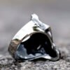 Nordic Trinity Wolf Head Ring: Viking Gothic Stainless Steel