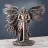 Unicorn Studio WU75976A4 Guardian Angel Statue in 6 Winged with Sword and Serpent, 11-inch Cold Cast Bronze