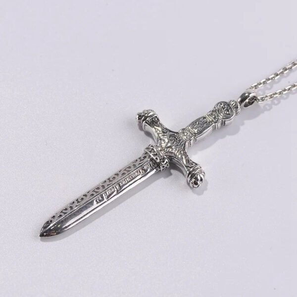 Real S925 Sterling Silver Pendants for Men Women New Fashion Eternal Vine Pattern Cross Sword Pure Argentum Amulet Jewelry Gifts