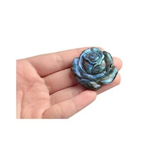 1 pcs Natural Labradorite Quartz Crystal Flower Skull Carved Skull Reiki Healing